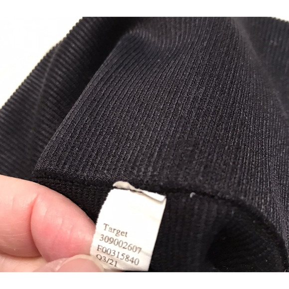 Joy Lab Women's Activewear Pants Compression Size L Black Ribbed Cropped - Picture 5 of 5